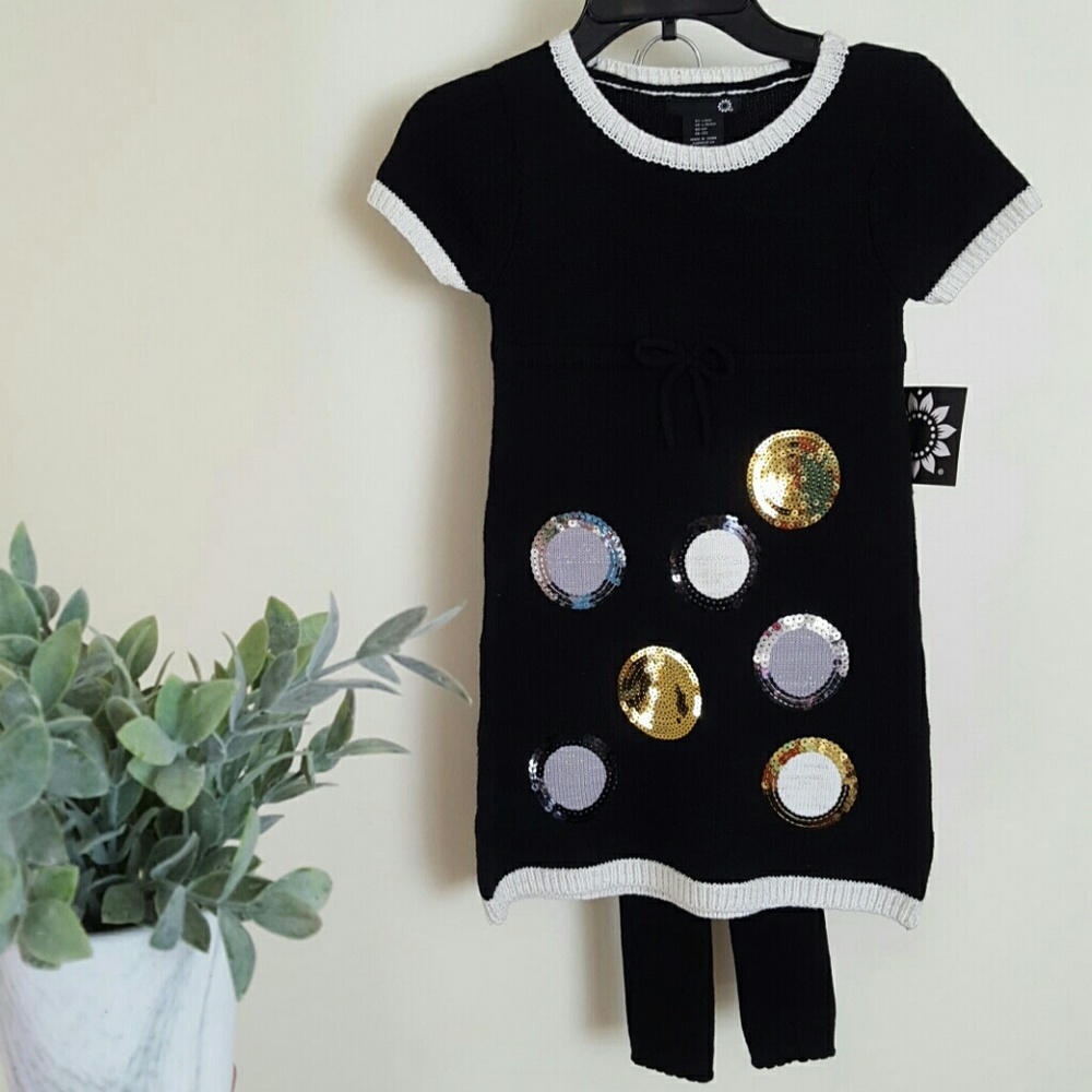 Girls sweater dress size 6X matching leggings